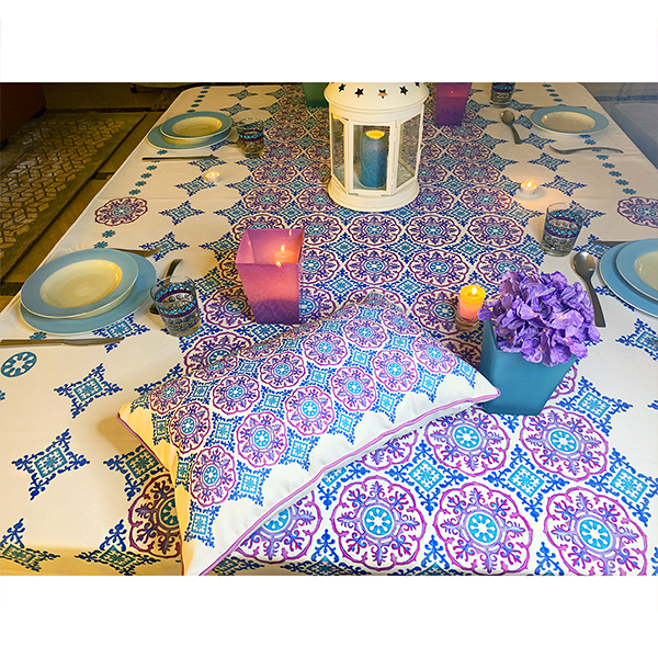 Blue Mandala Table Cloth 150 x 150 cm